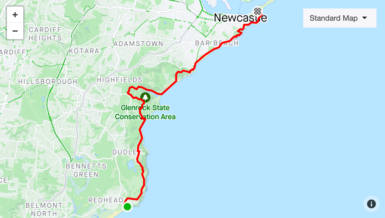 Midnight2Dawn Newcastle 2025 Route Map