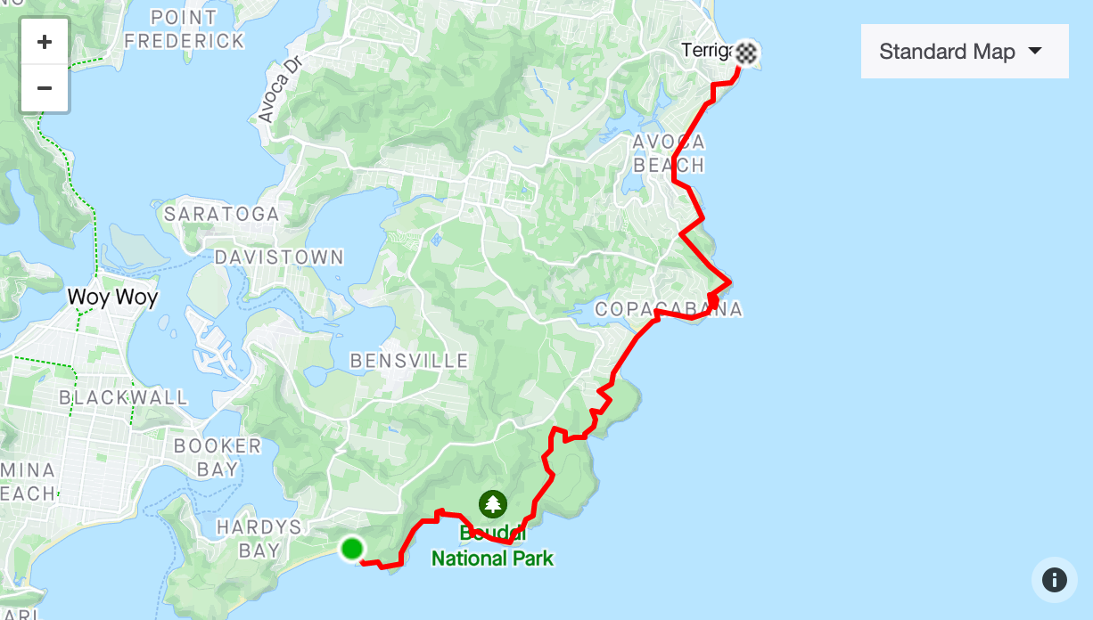 Midnight2Dawn Central Coast 2025 Route Map
